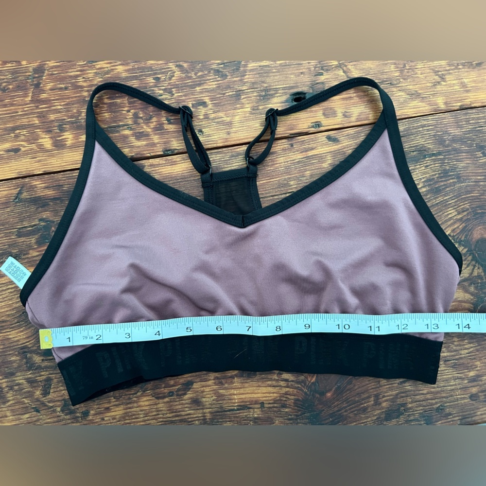 PINK Victoria's Secret Black and mauve Racerback Bra